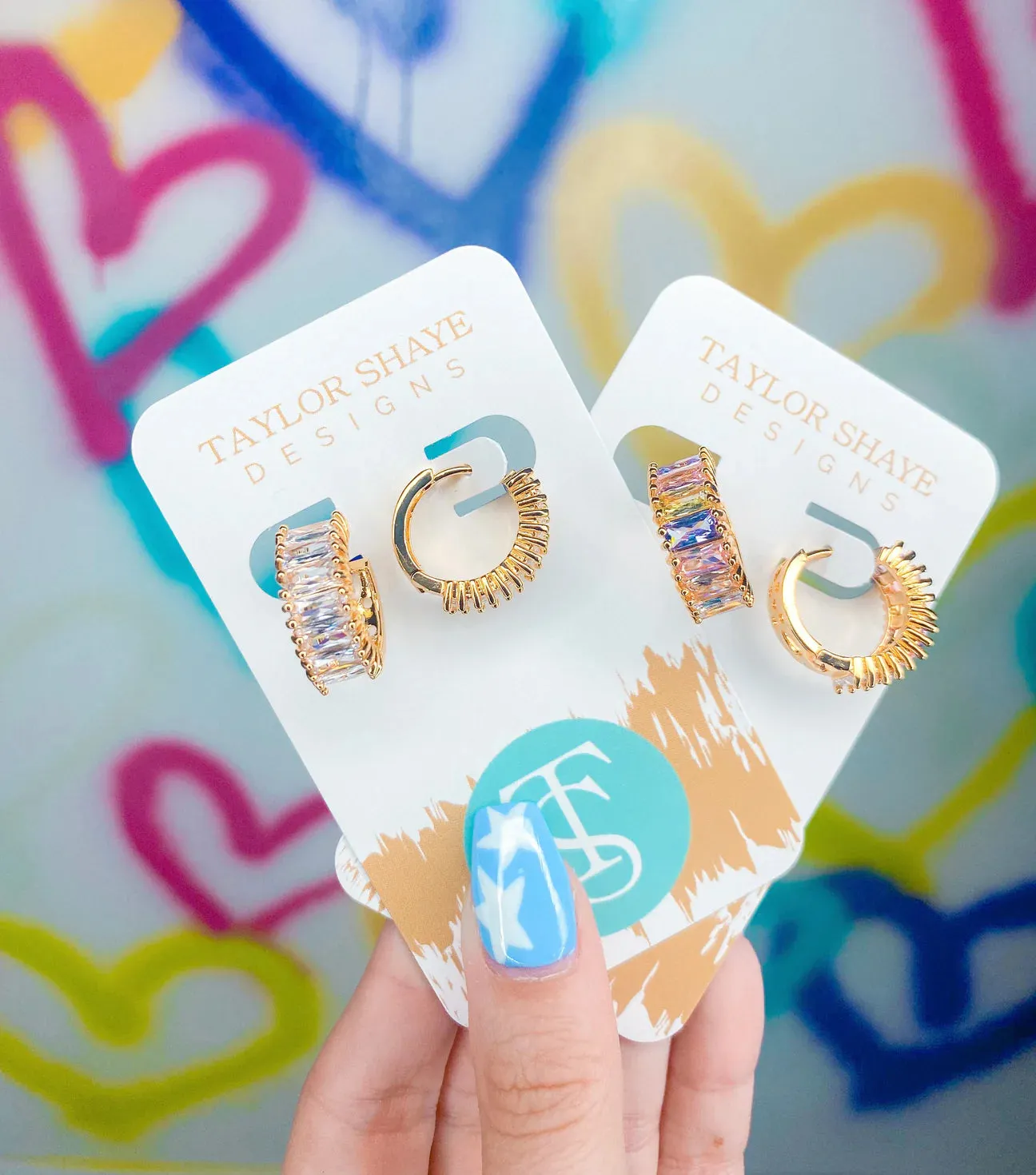 Crystal Huggie Hoops