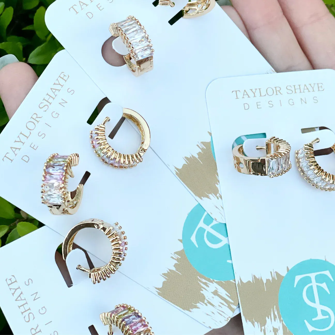 Crystal Huggie Hoops