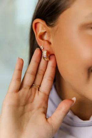 Crystal Huggie Hoops