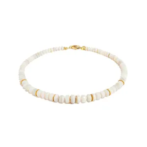 Crystal Opal Disk Necklace