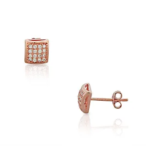 Crystal Rose Square Studs