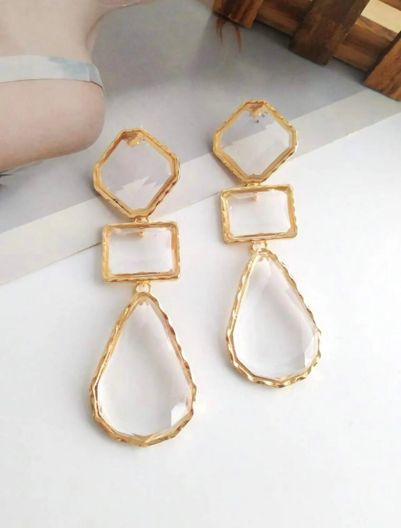 Crystal Triple Threat Earrings
