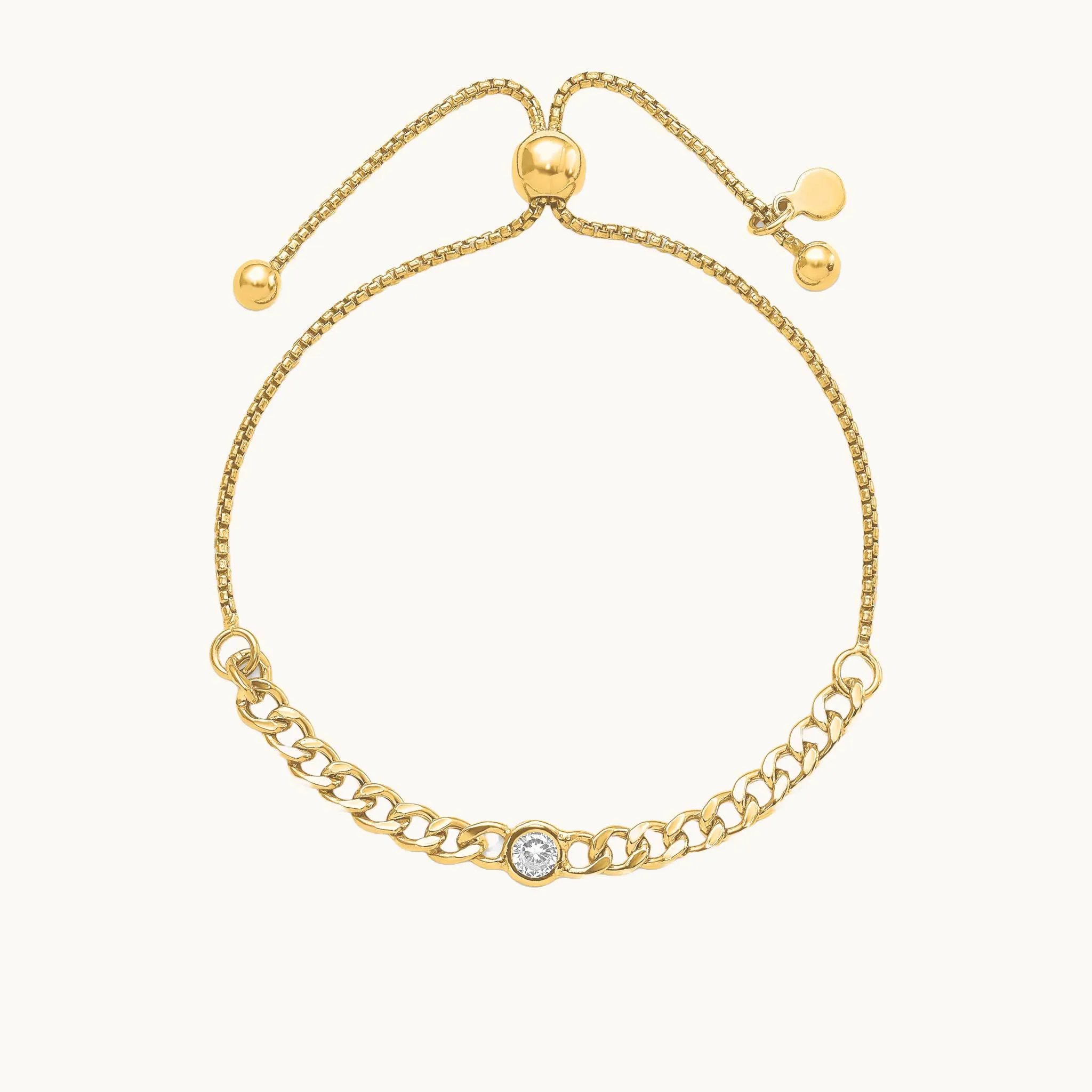 Cuban Link Cubic Zirconia Bolo Bracelet