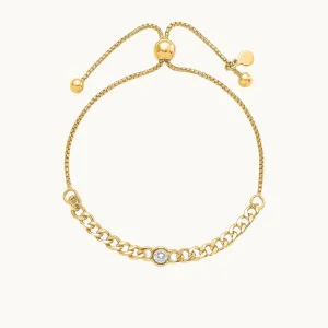 Cuban Link Cubic Zirconia Bolo Bracelet