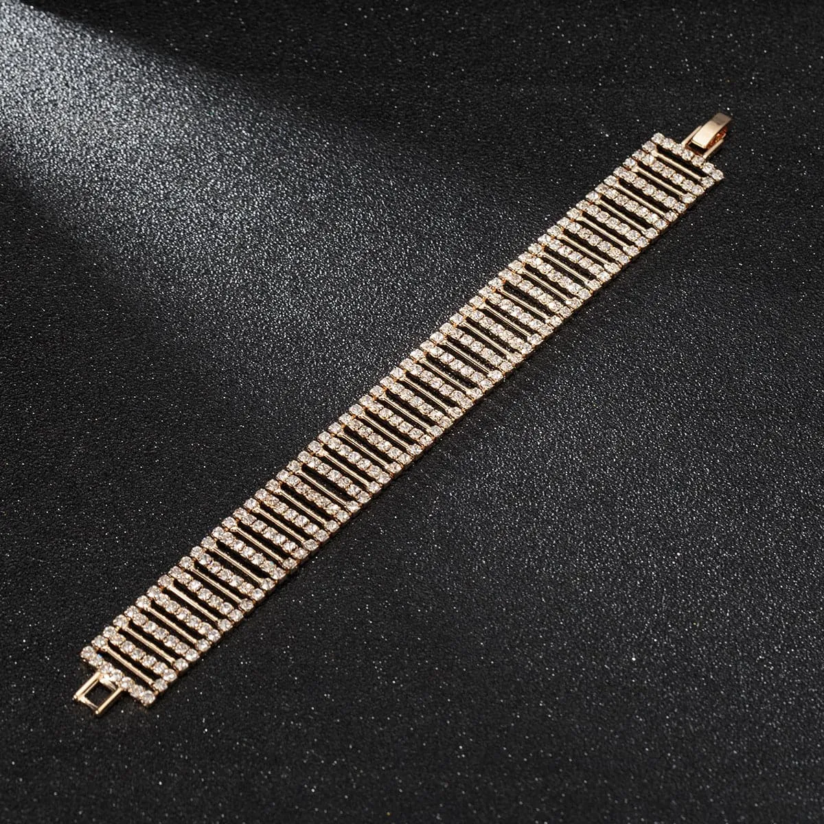 Cubic Zirconia & 18K Gold-Plated Prong Bracelet