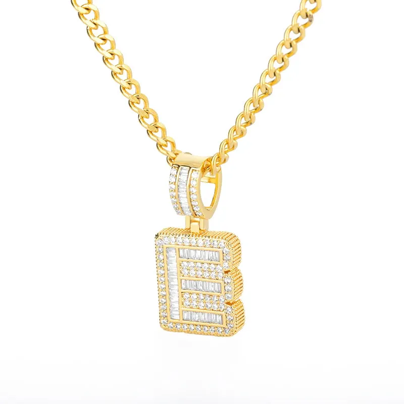 Cubic Zirconia Letters A-Z Pendant Necklaces Iced Out Rock Candy Style Initial Charms Necklace Fantastic Jewelry Gift