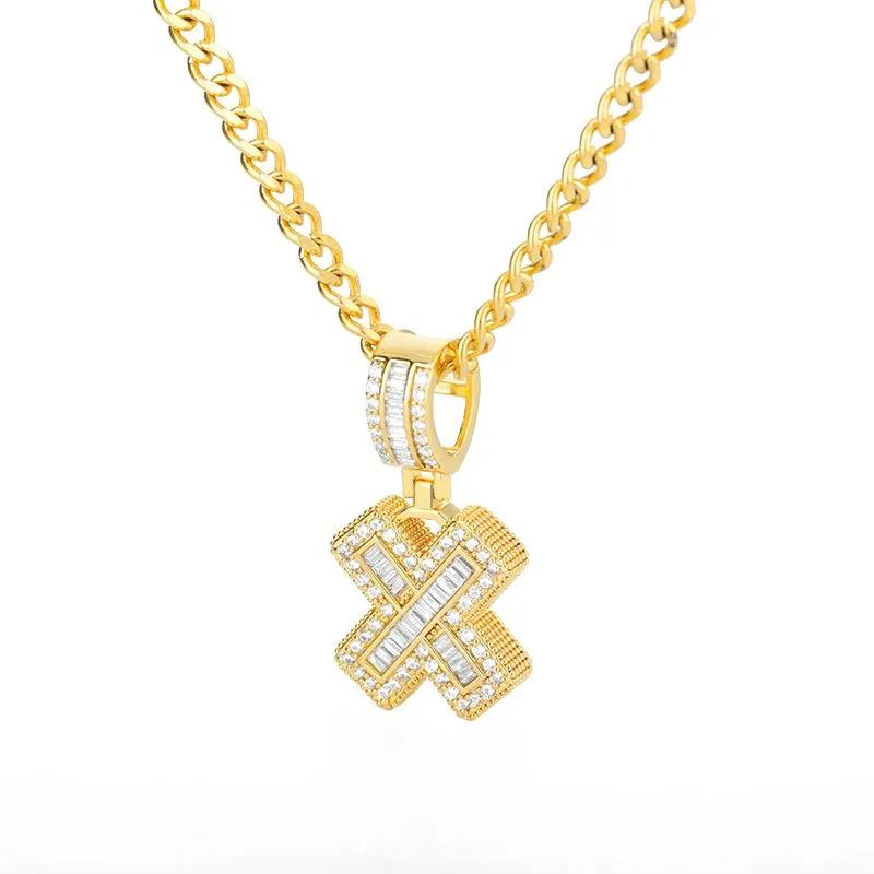 Cubic Zirconia Letters A-Z Pendant Necklaces Iced Out Rock Candy Style Initial Charms Necklace Fantastic Jewelry Gift