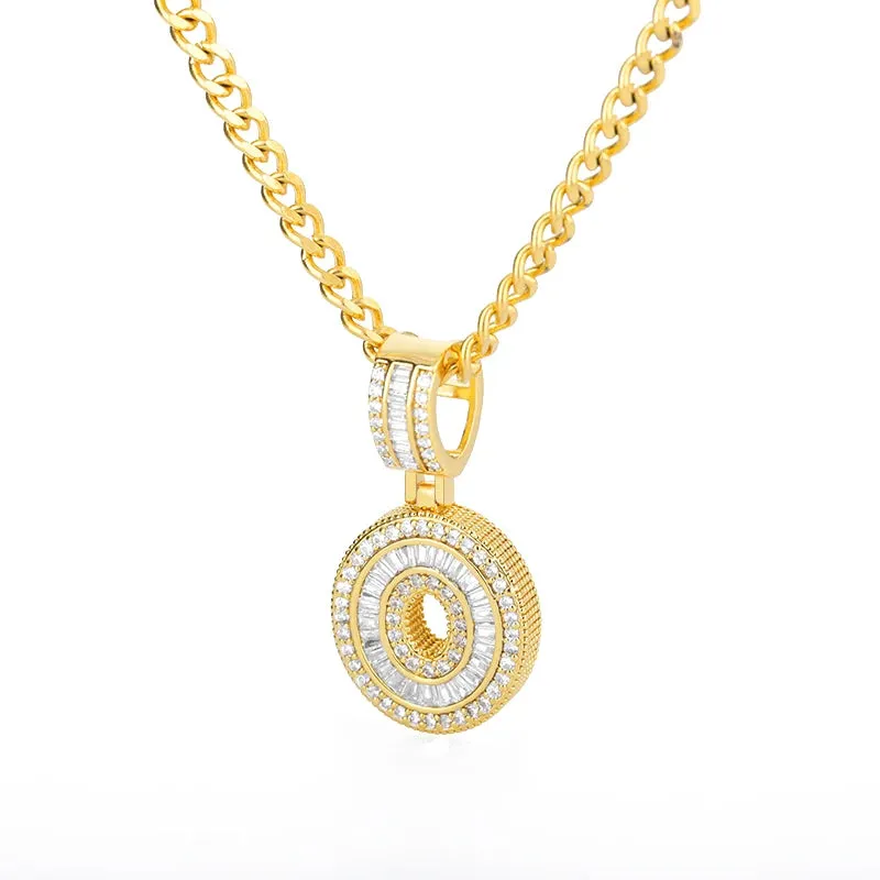 Cubic Zirconia Letters A-Z Pendant Necklaces Iced Out Rock Candy Style Initial Charms Necklace Fantastic Jewelry Gift