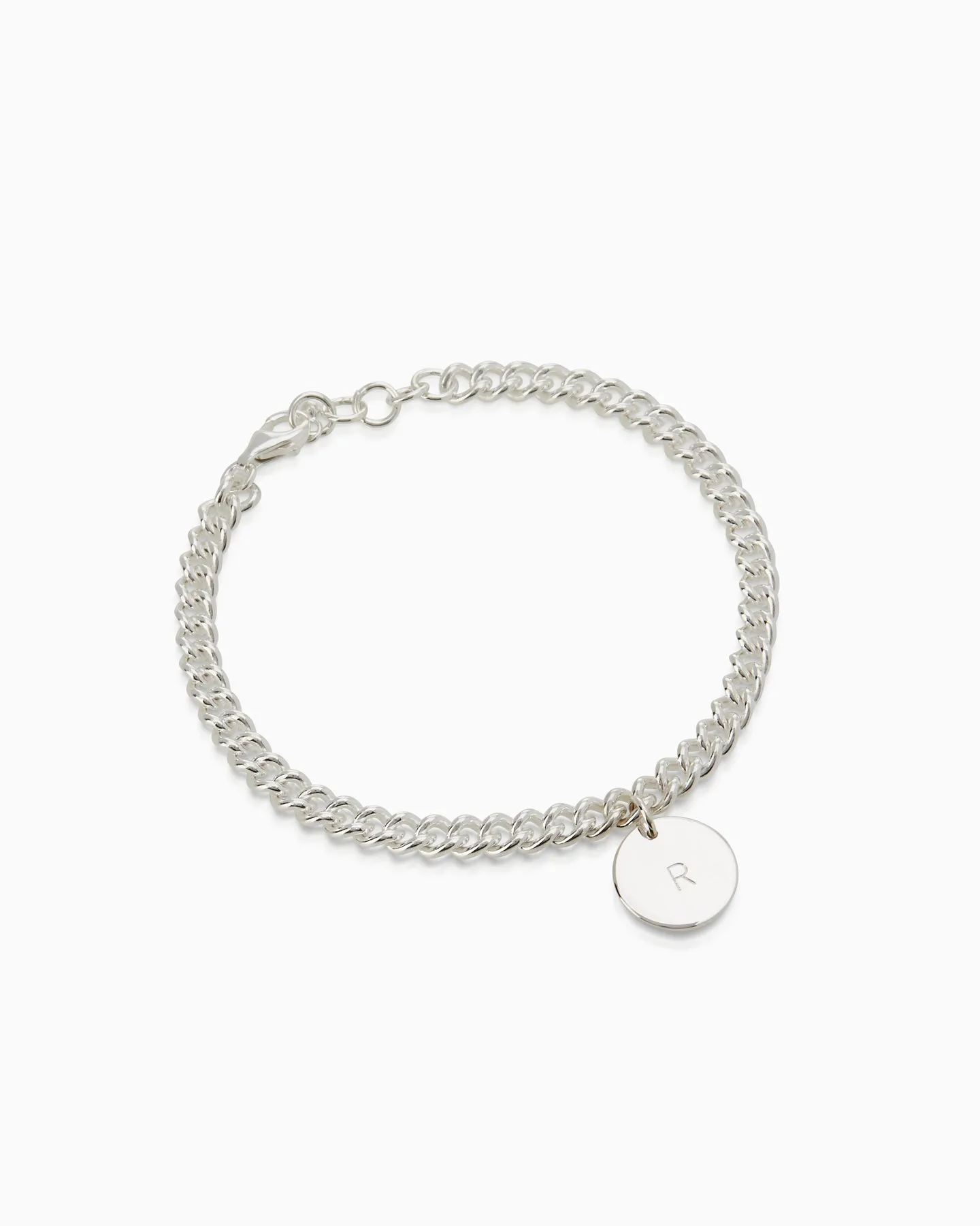 Curb Disc Bracelet | Silver