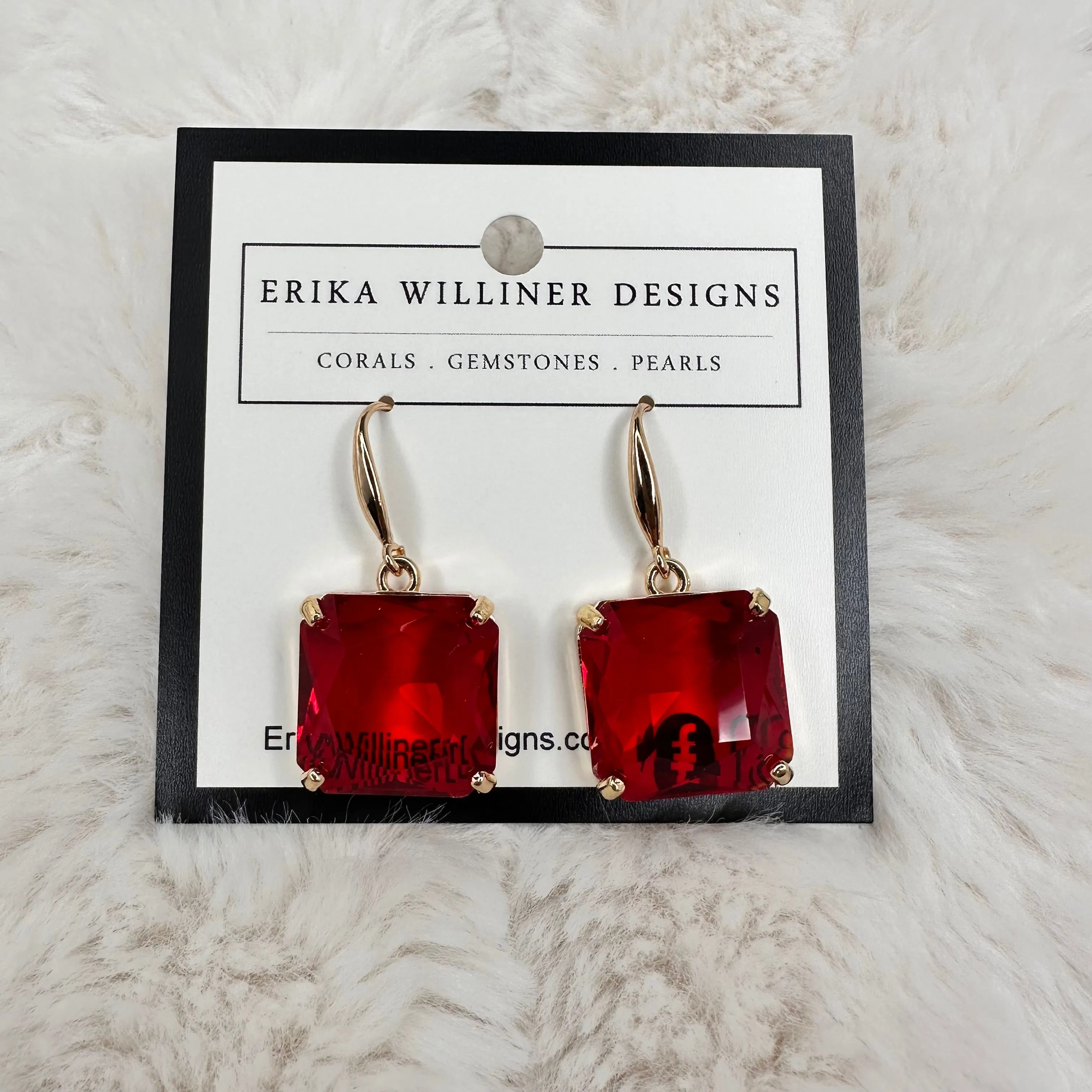 Cushion Crystal Pendant Earrings | Erika Williner Designs