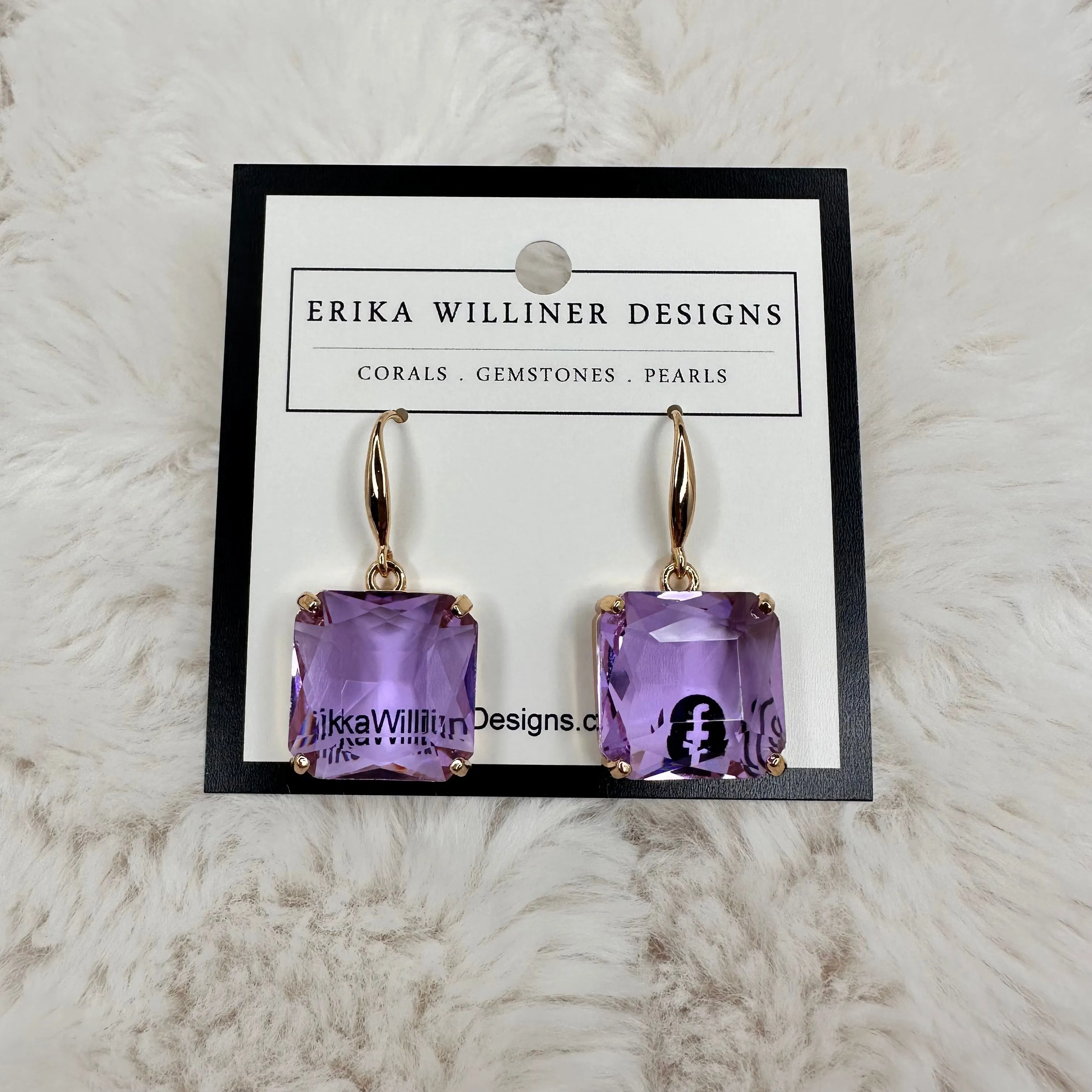 Cushion Crystal Pendant Earrings | Erika Williner Designs