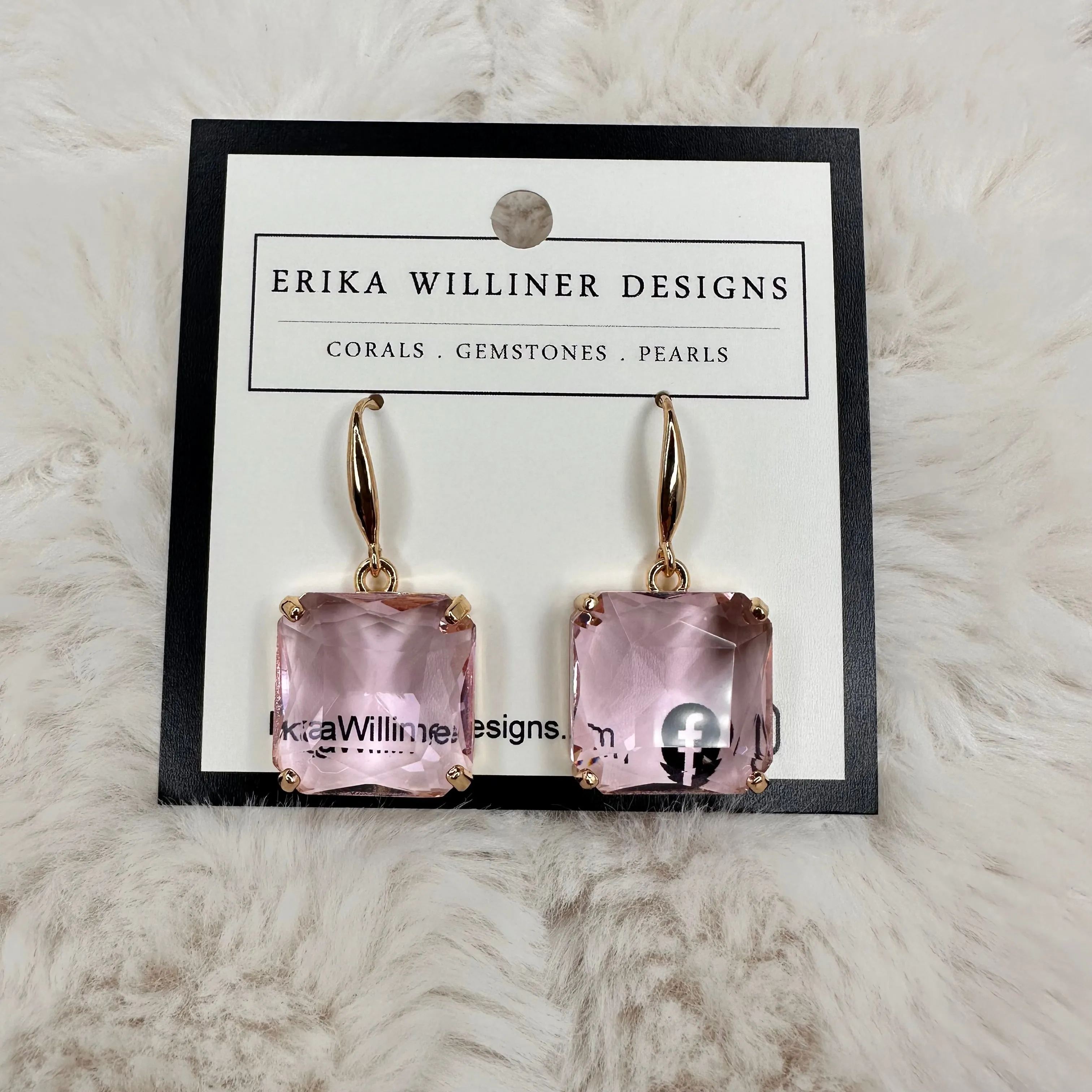 Cushion Crystal Pendant Earrings | Erika Williner Designs