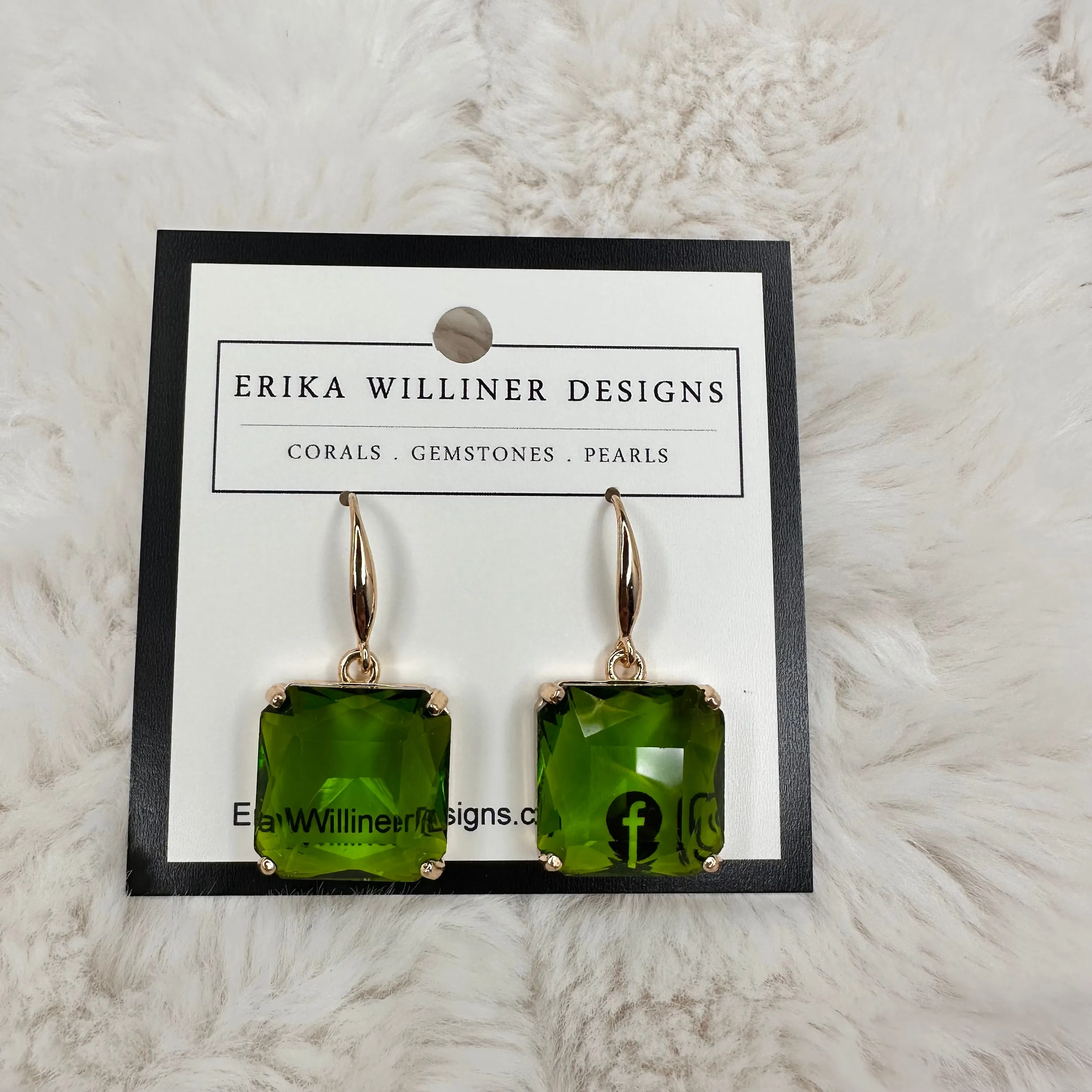 Cushion Crystal Pendant Earrings | Erika Williner Designs