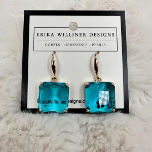 Cushion Crystal Pendant Earrings | Erika Williner Designs