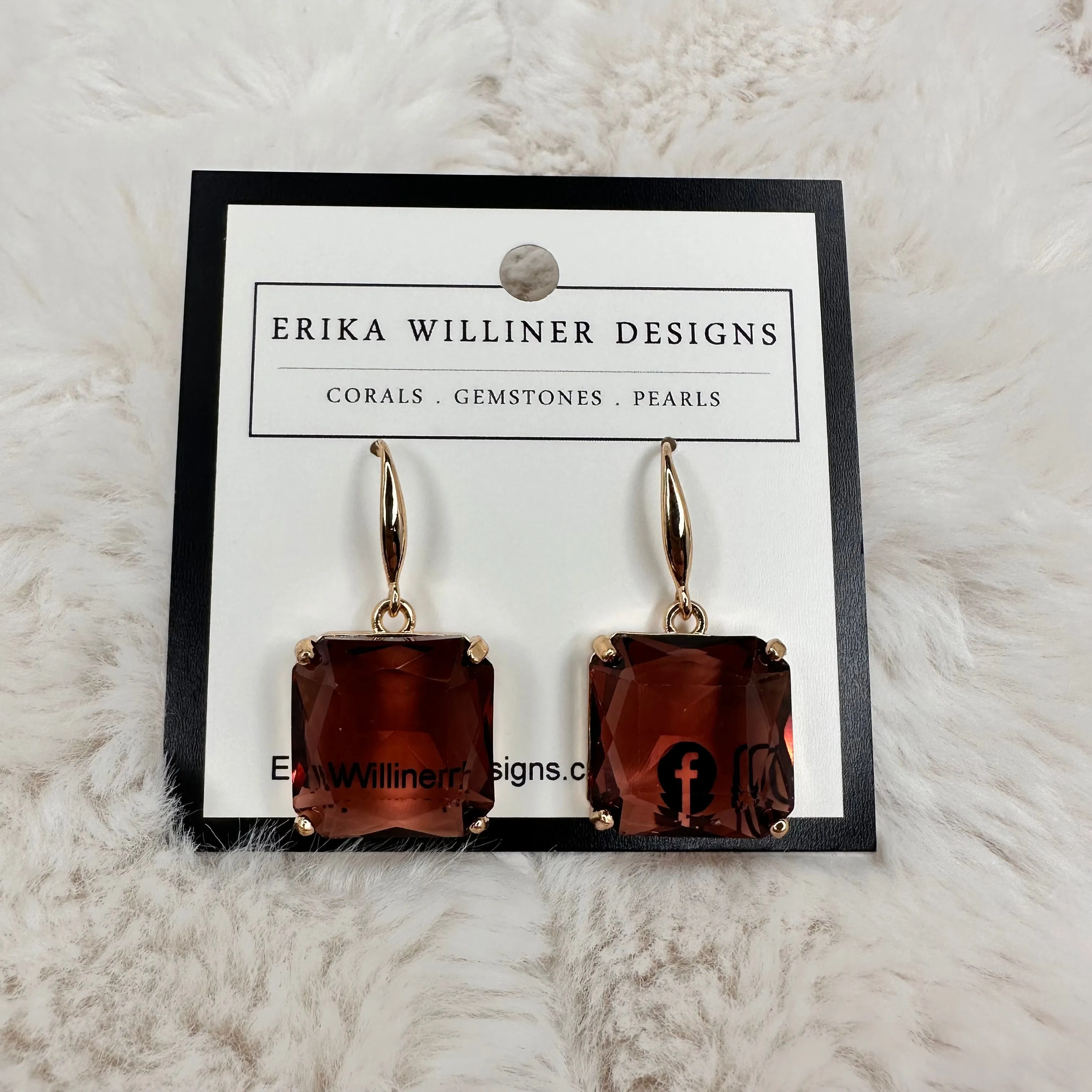 Cushion Crystal Pendant Earrings | Erika Williner Designs