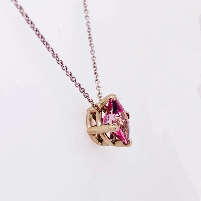 Cushion Pink Topaz Necklace