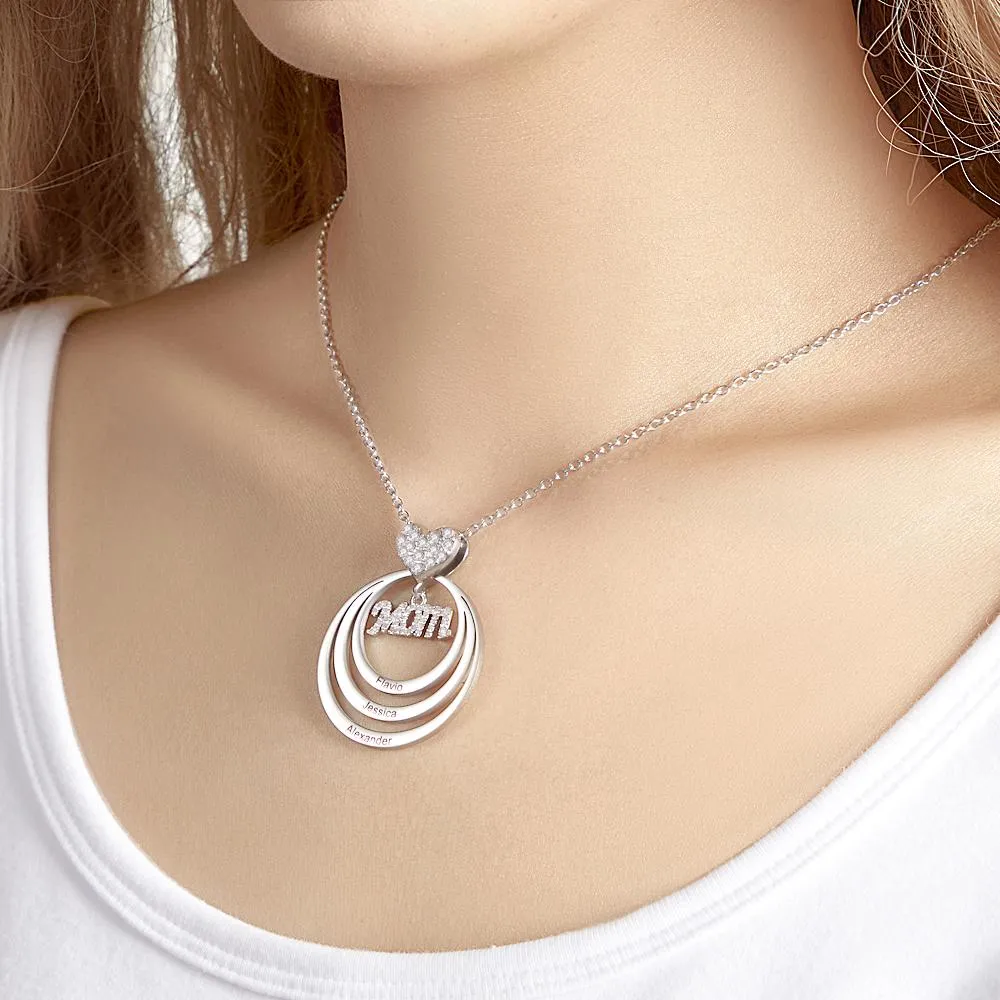 Custom Engraved Necklace Simple Circularity Family Gifts