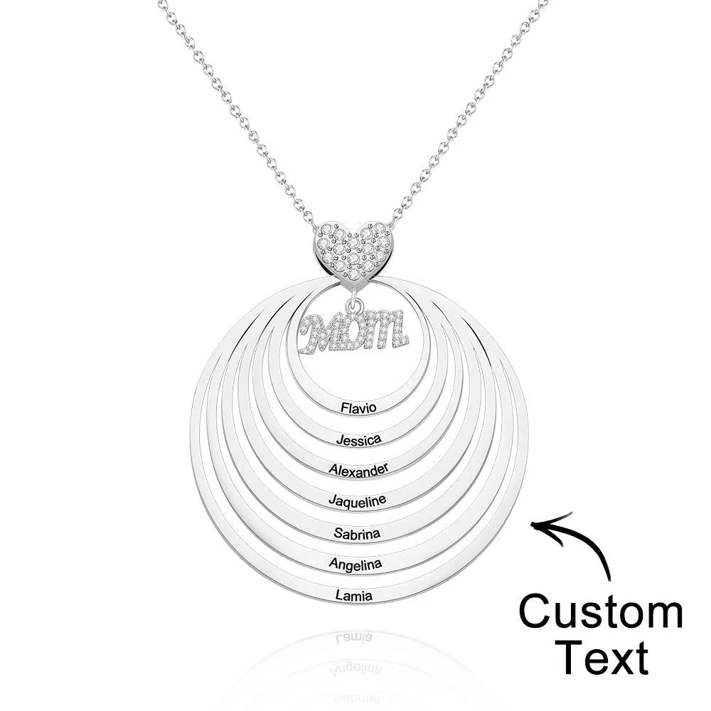 Custom Engraved Necklace Simple Circularity Family Gifts