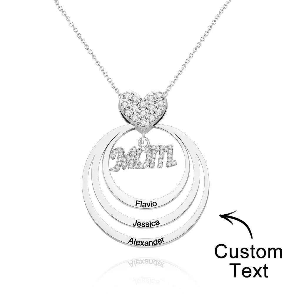 Custom Engraved Necklace Simple Circularity Family Gifts