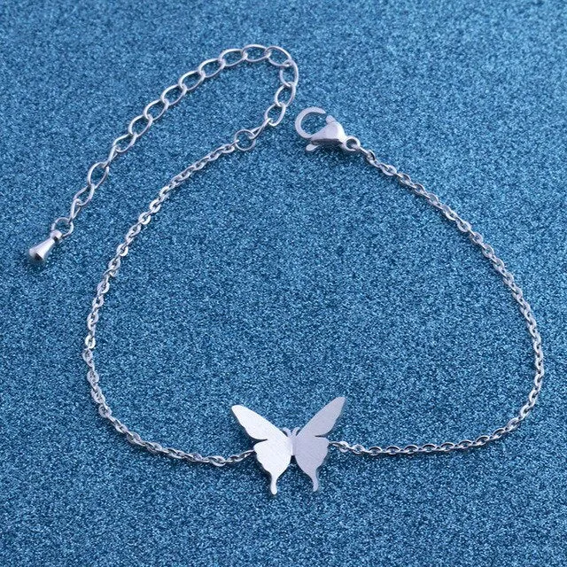 Cute Children Beautiful Butterfly Charm Bracelet for Girls Kids Women Gold Silver Color Best Friend Gift Stainless Steel Pulsera