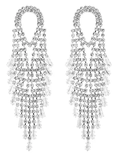 CZ Baguette Drop Earrings