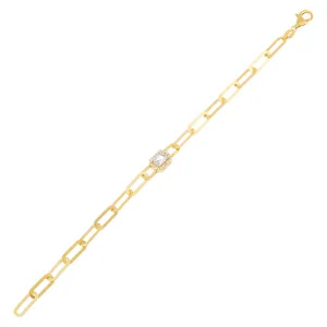 CZ Emerald Oval Link Bracelet