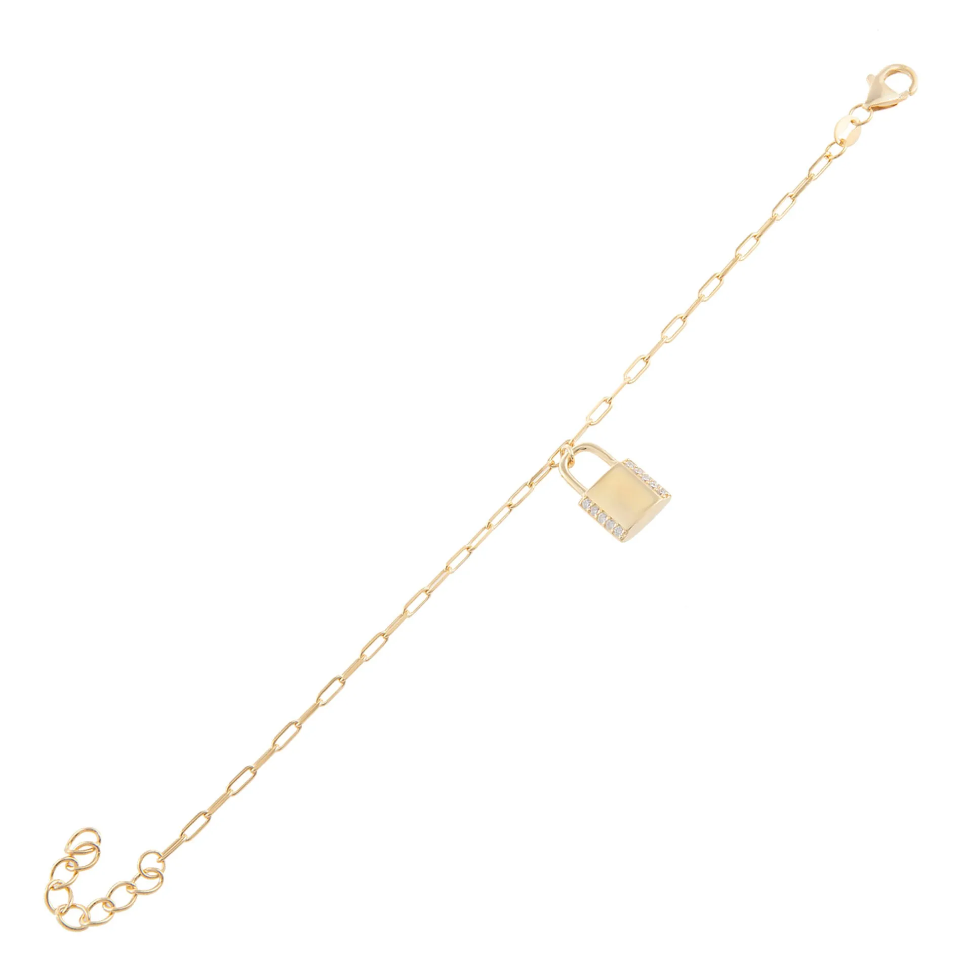 CZ Lock Link Bracelet