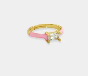 CZ Stud Enamel Ring