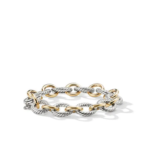 David Yurman The Chain Collection Bracelet in Silver and 18-Karat Yellow Gold