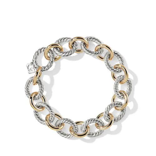 David Yurman The Chain Collection Bracelet in Silver and 18-Karat Yellow Gold