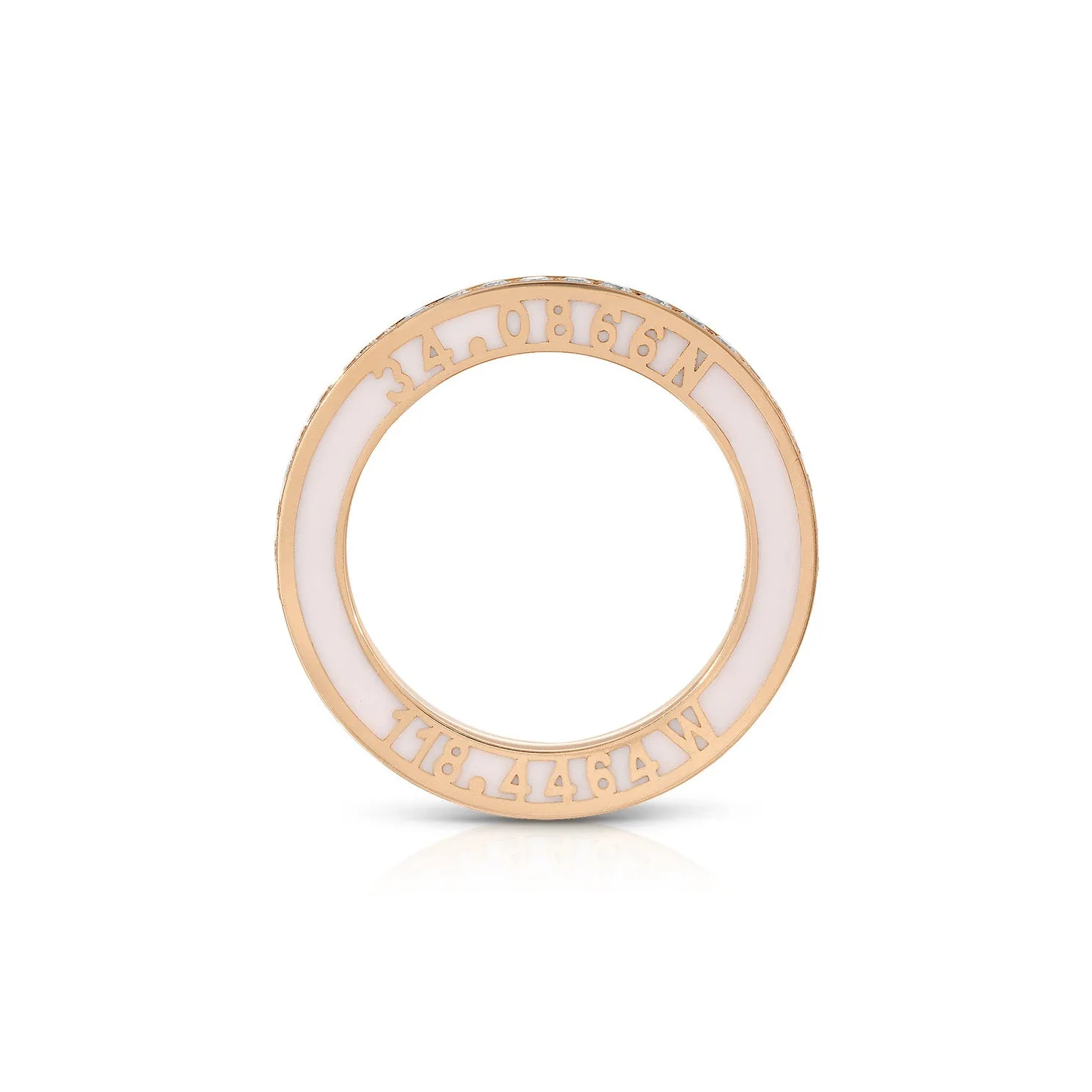 Diamond and Enamel  Personalized Eternity Band