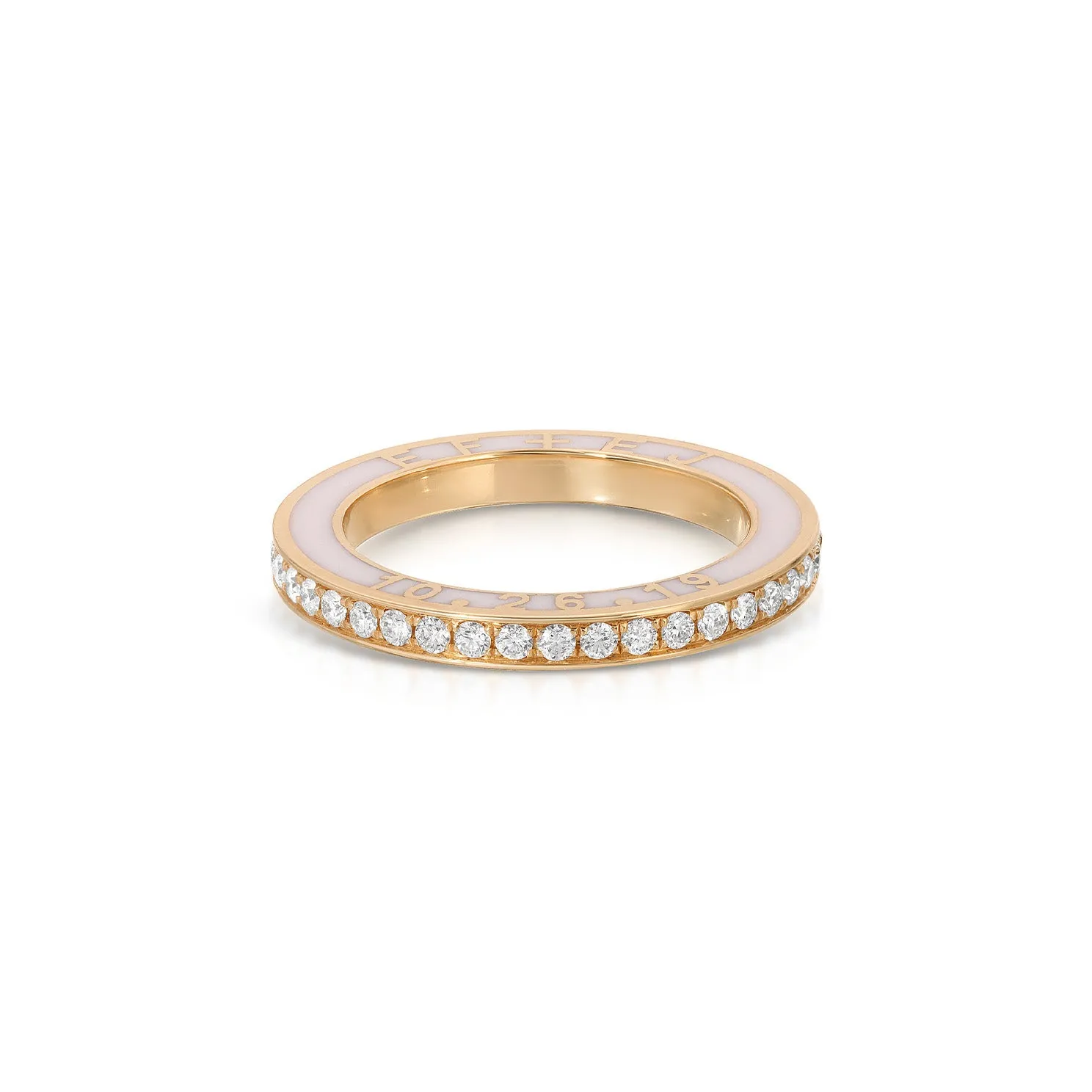 Diamond and Enamel  Personalized Eternity Band