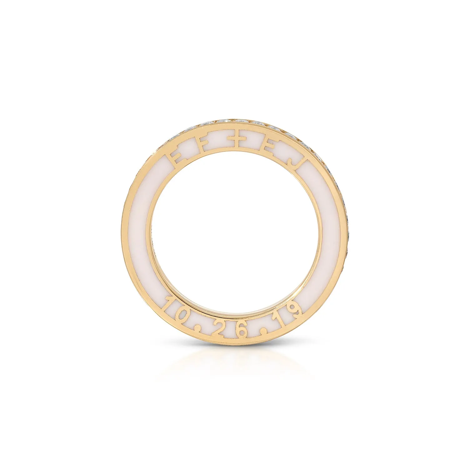 Diamond and Enamel  Personalized Eternity Band