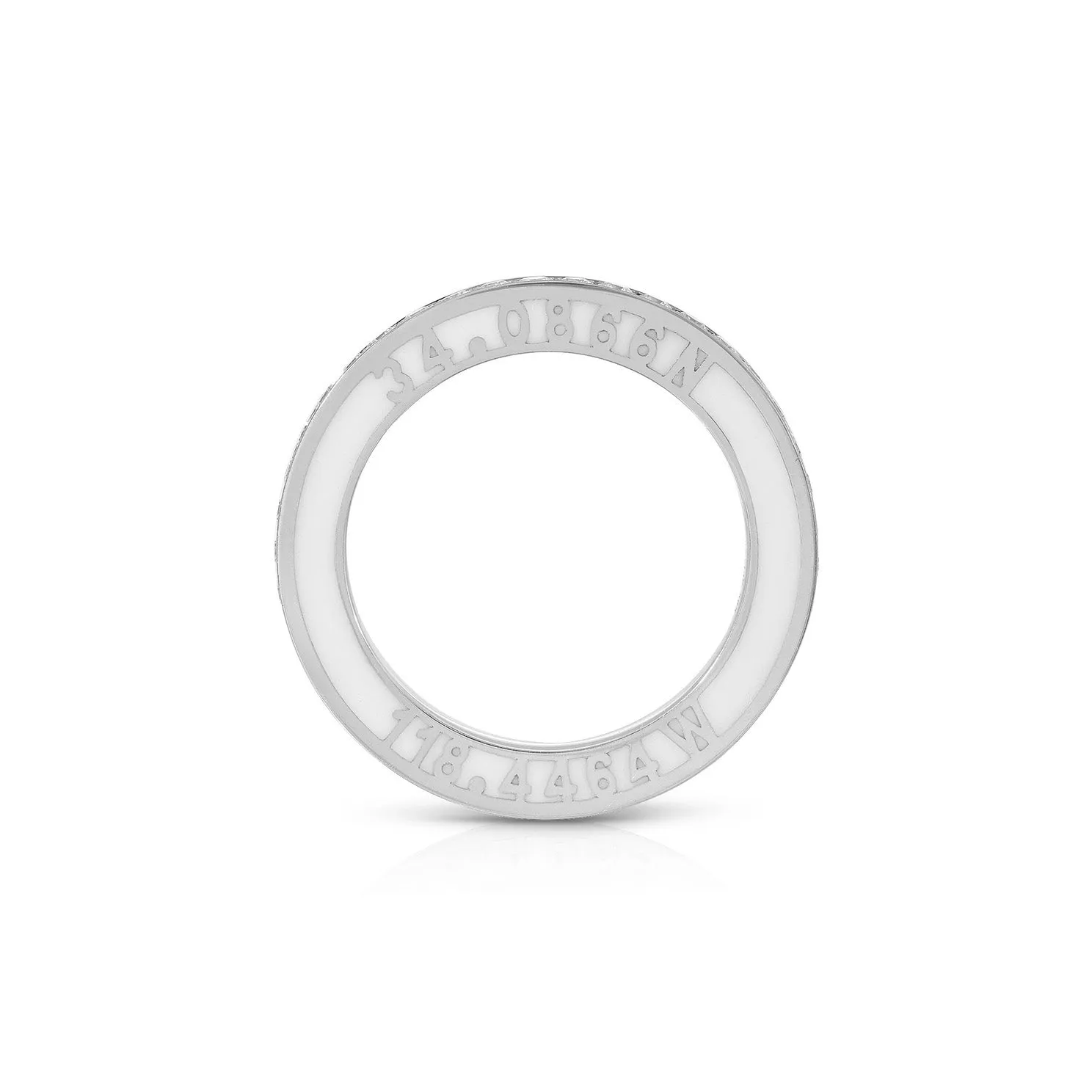 Diamond and Enamel  Personalized Eternity Band