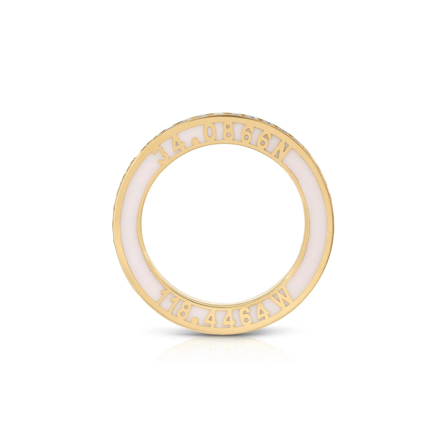 Diamond and Enamel  Personalized Eternity Band