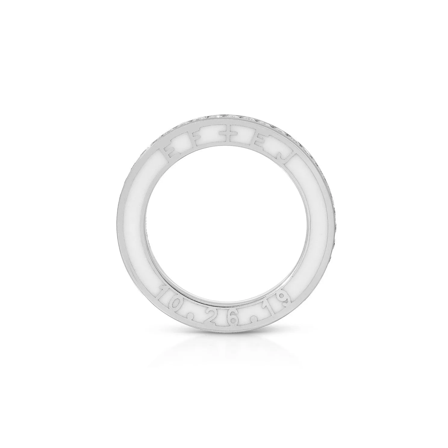 Diamond and Enamel  Personalized Eternity Band
