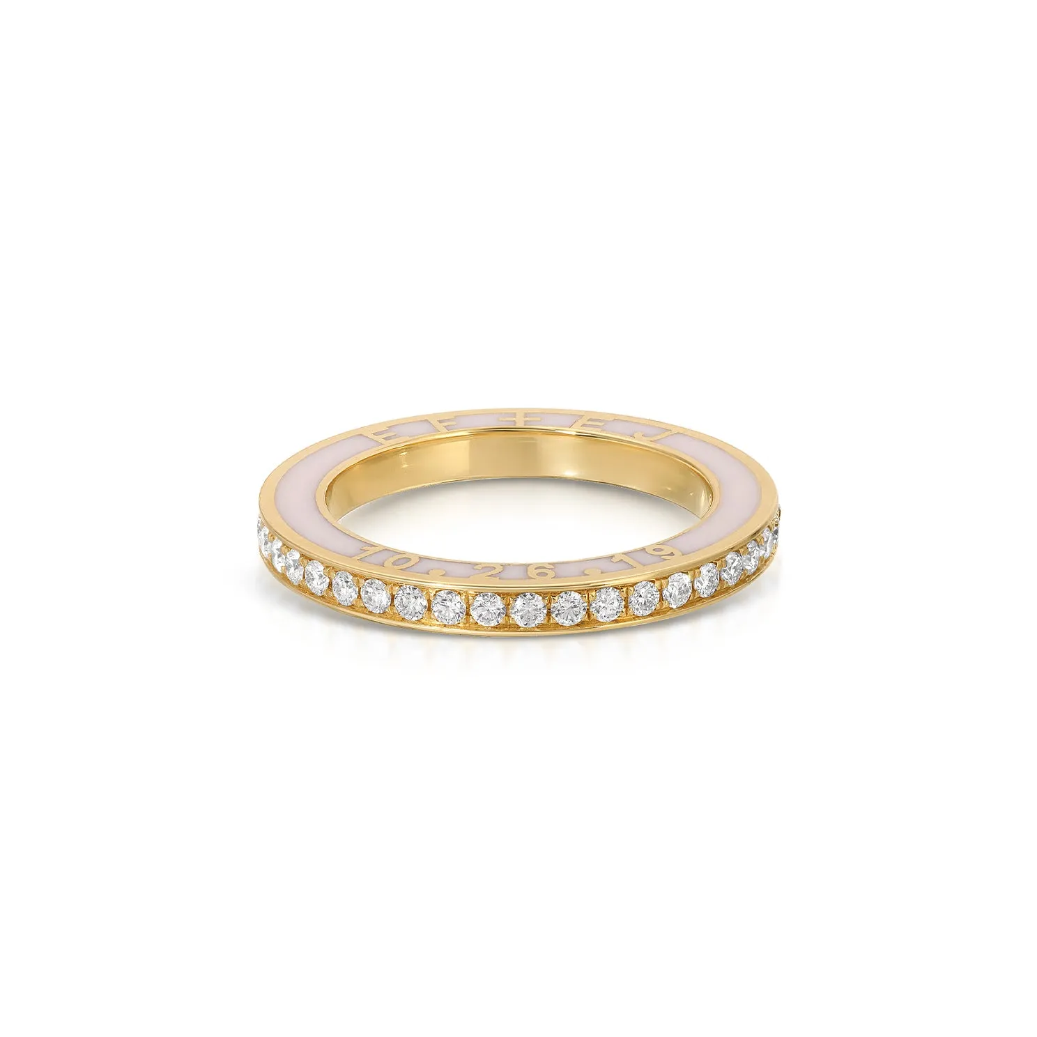 Diamond and Enamel  Personalized Eternity Band
