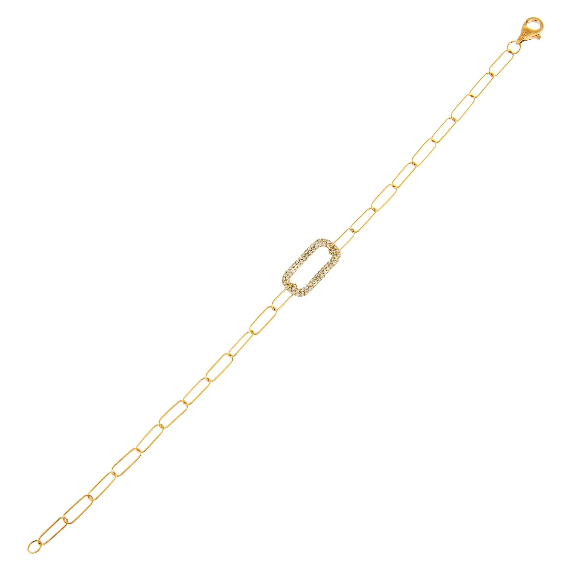 Diamond Open Link Bracelet 14K