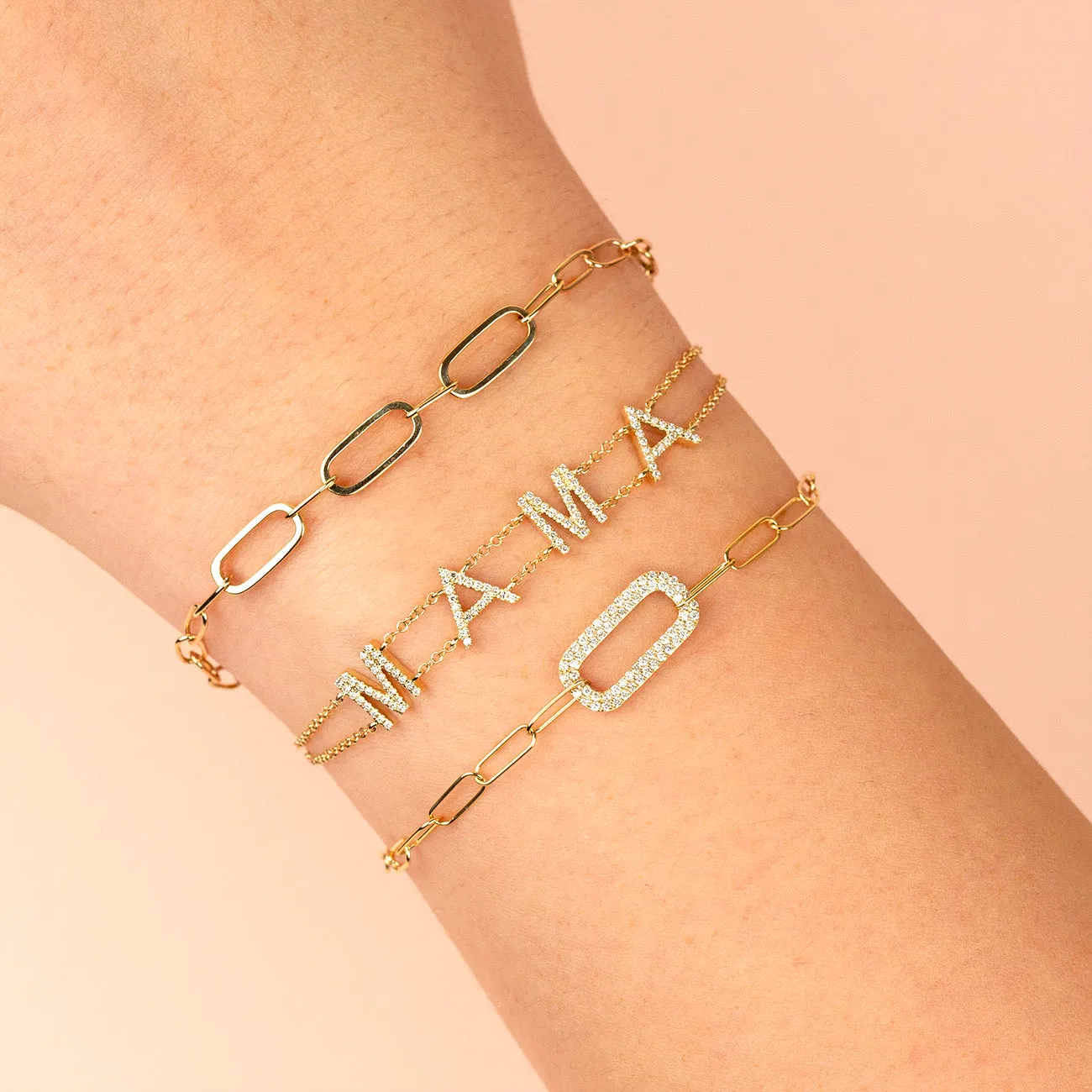 Diamond Open Link Bracelet 14K