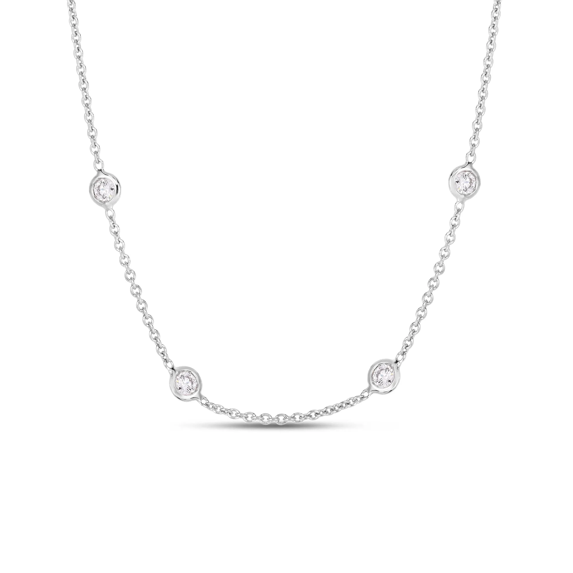 Diamonds By The Inch 18K White Gold 15 Diamond Station Necklace