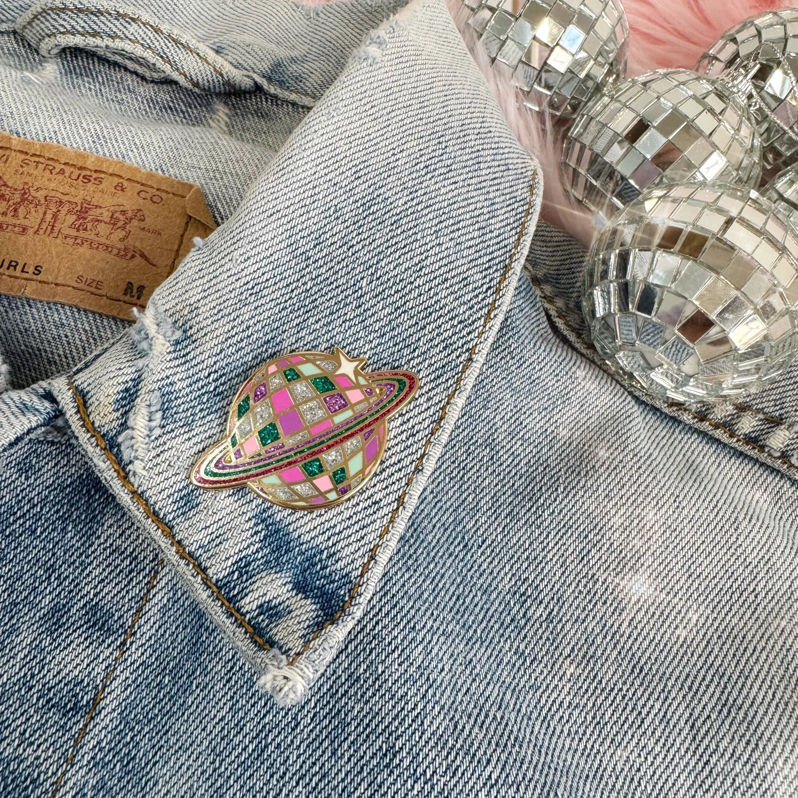 Disco Planet Enamel Pin