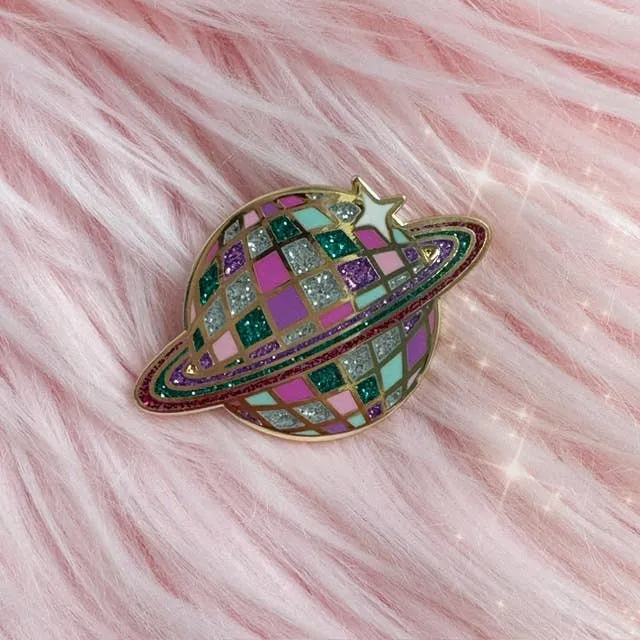Disco Planet Enamel Pin
