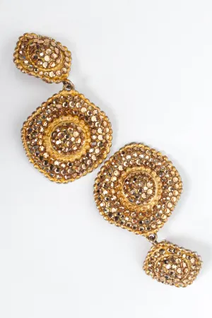 Dome Plate Rhinestone Earrings