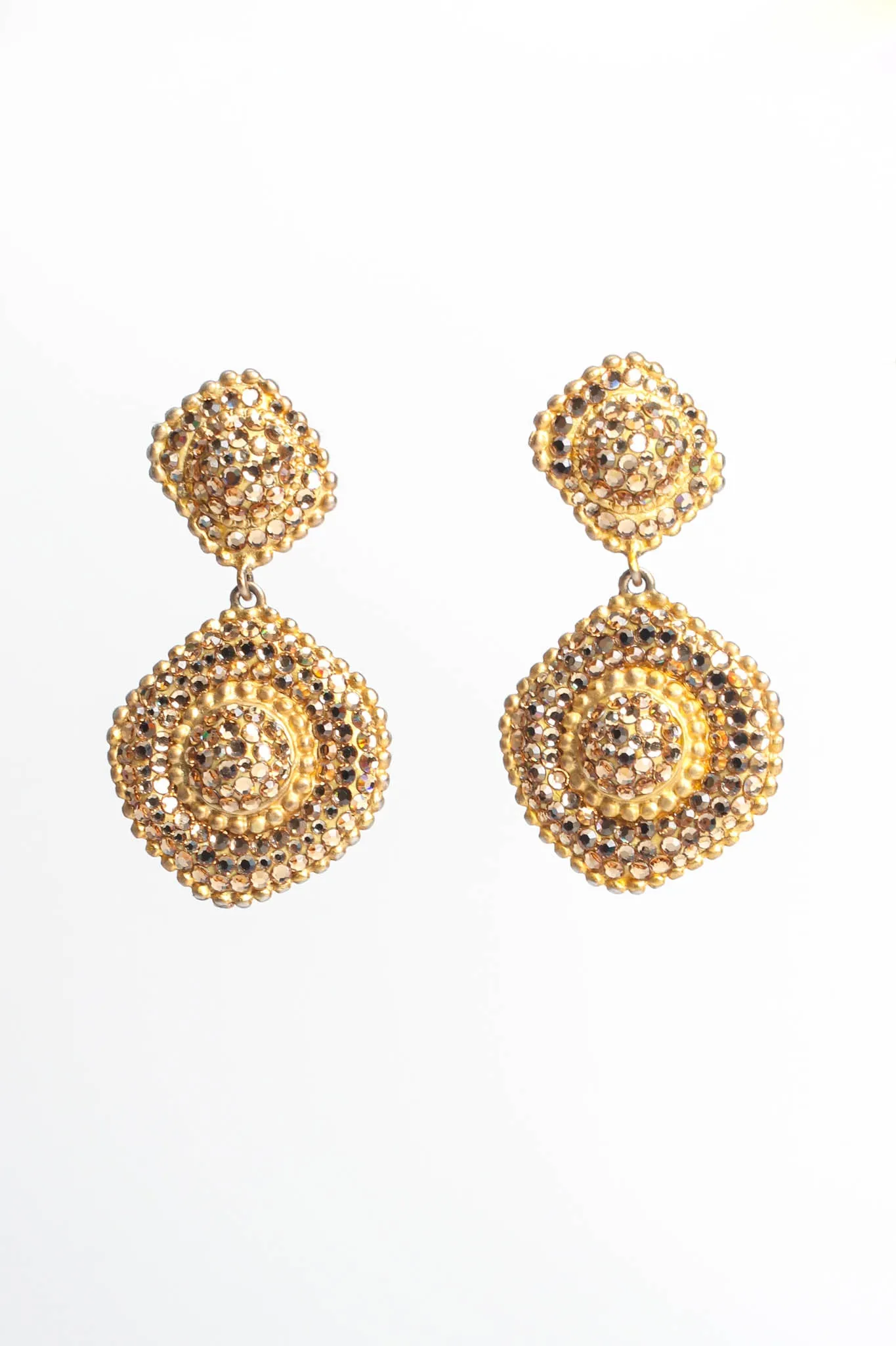 Dome Plate Rhinestone Earrings
