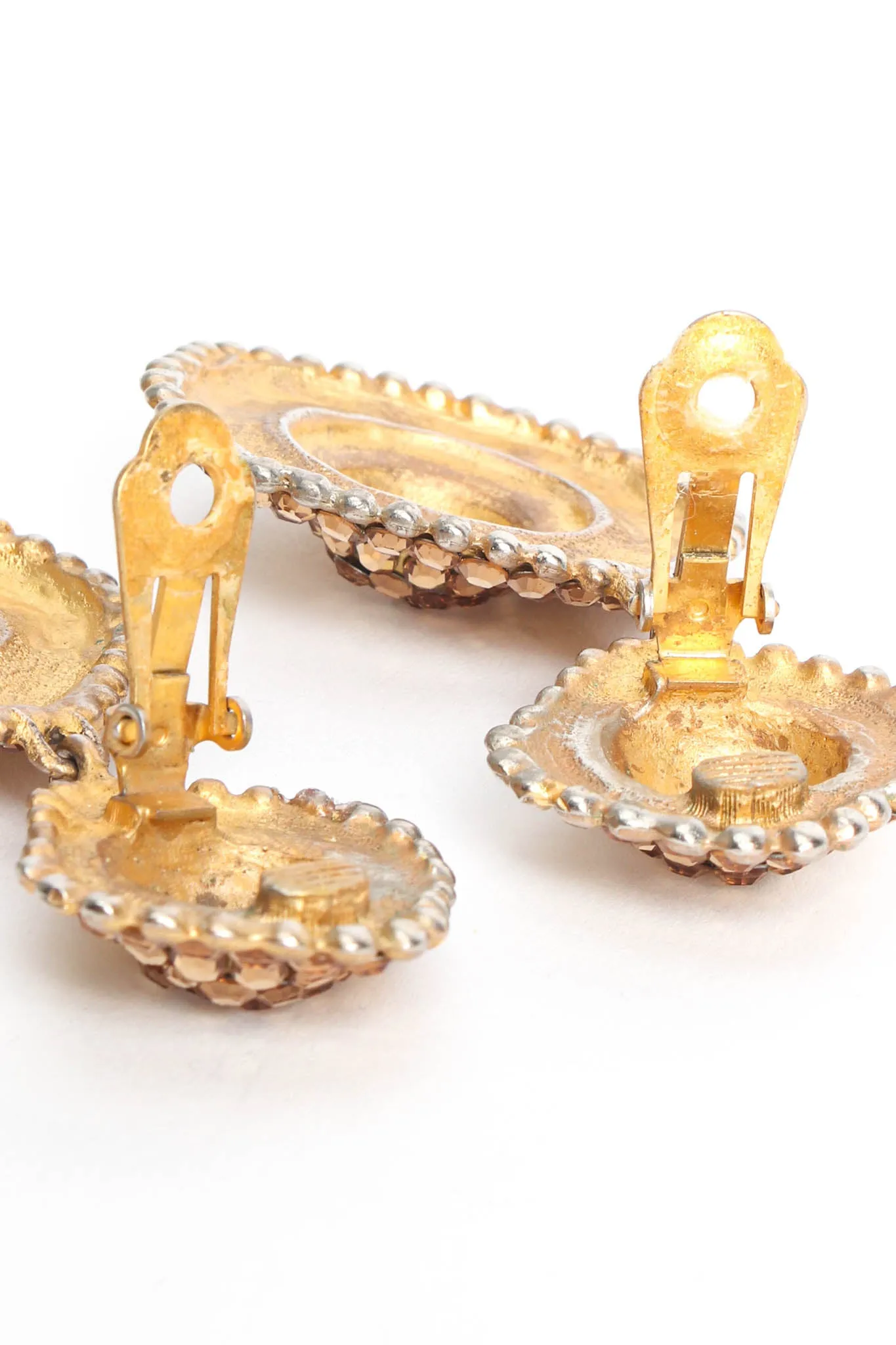 Dome Plate Rhinestone Earrings
