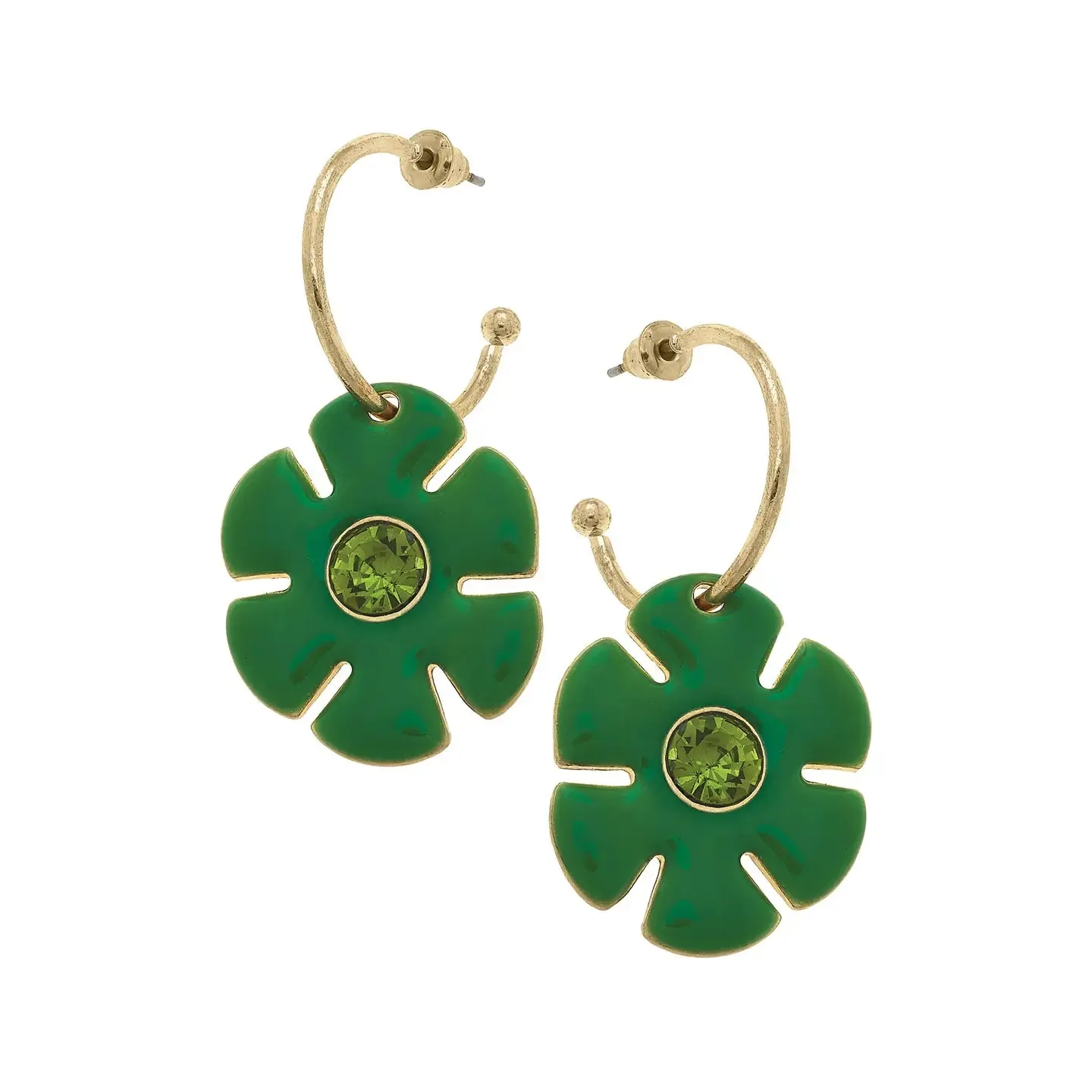 Donna Enamel Flower Drop Earrings