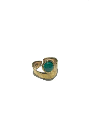 DOS PINCELES- Luna Ring- Malachite/Brass