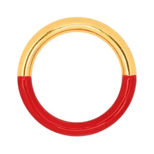 Double Color Ring gold plated - Gold/Passion Red