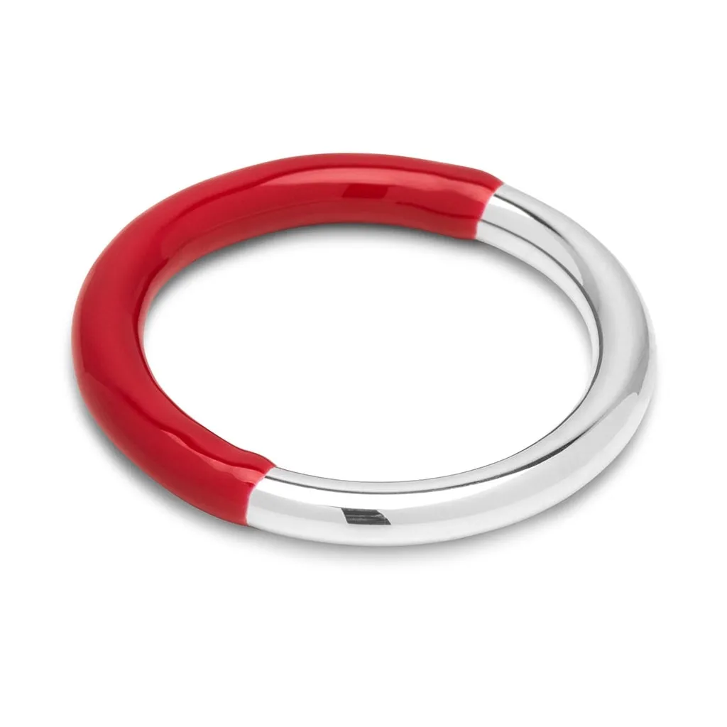 Double Color Ring silver - Silver/Passion Red
