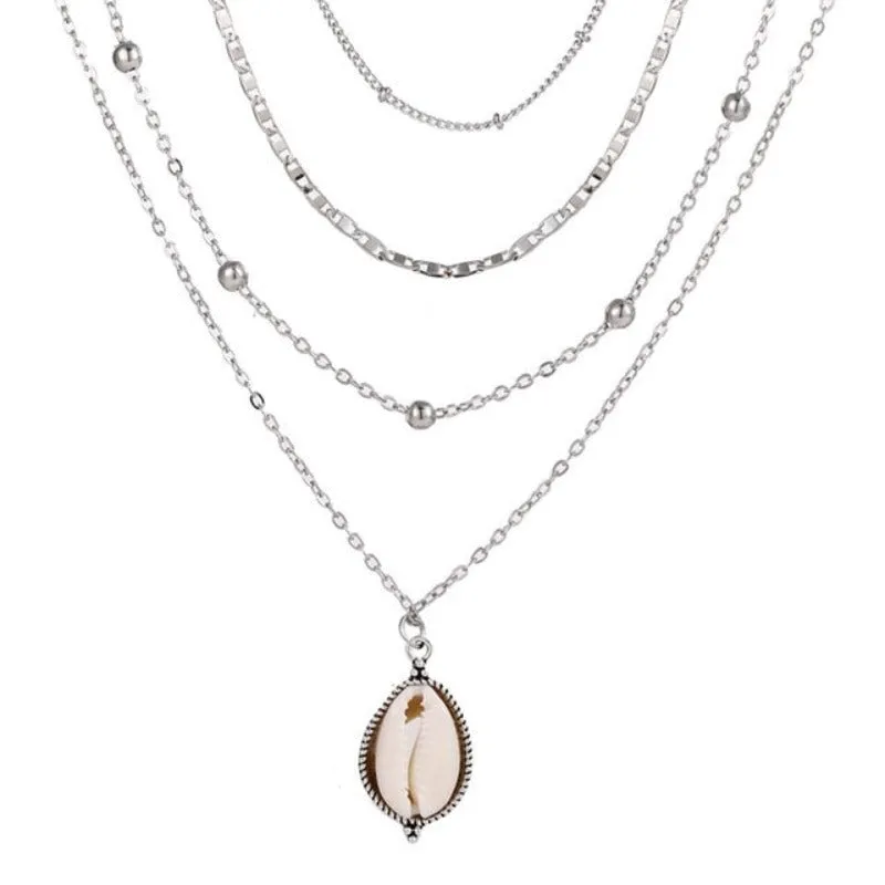 Double layer Pendant Necklace 14kt Retro Gold Women's Wedding Jewelry